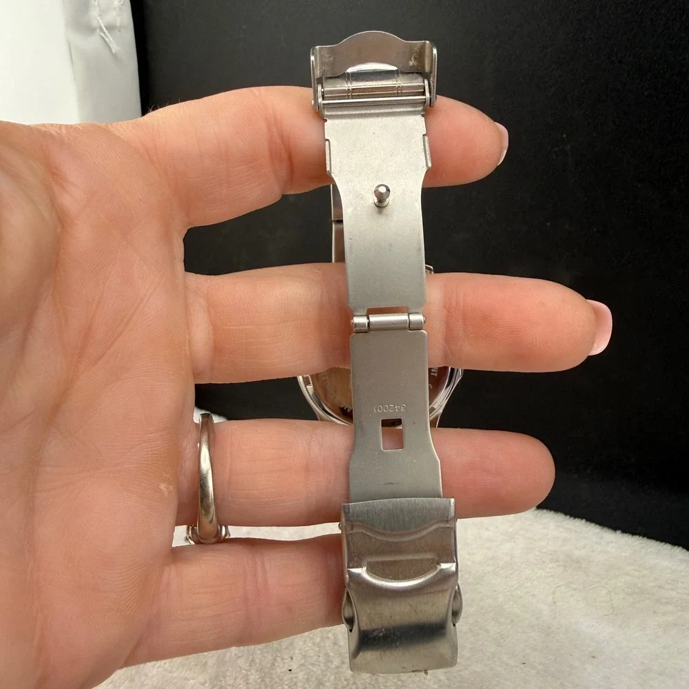 Vintage Fossil Blue Watch Blue Dial Stainless Steel BQ-9034 Mens 40mm UNTESTED